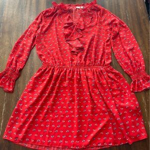 GAP Red Floral Women’s Dress Size XL